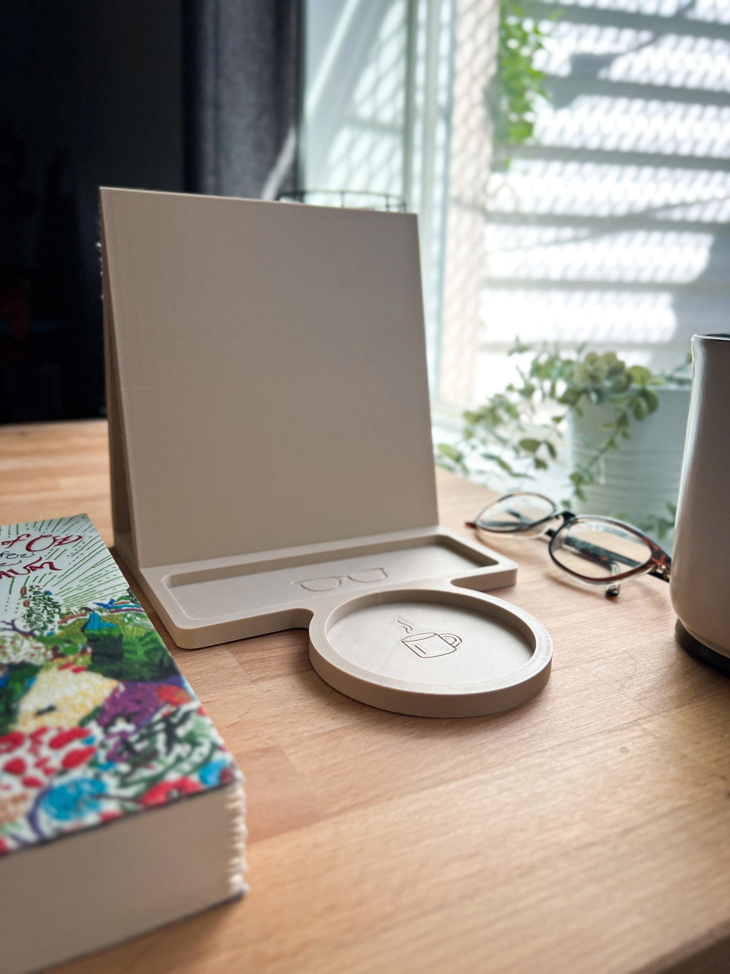 Tabletop Bookstand | Book, Glasses & Mug Holder