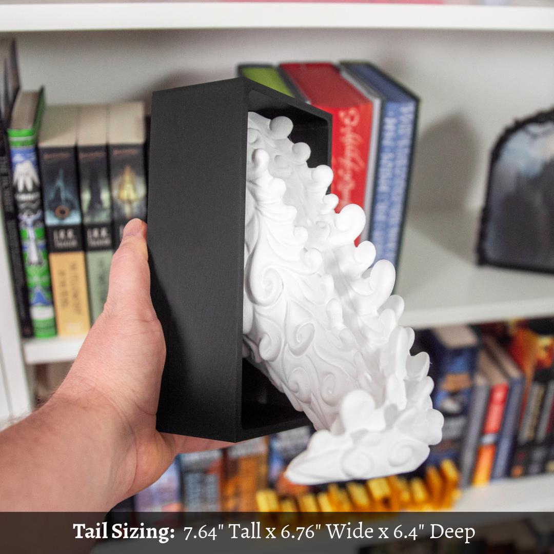 Cloud Dragon Book Nook, 3D Printed Fantasy Shelf Insert, Mythical Bookshelf Decor
