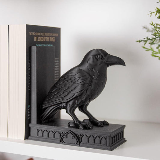 Raven Bookend, 3D Printed Gothic Dark Academia, Decorative Library Shelf Decor