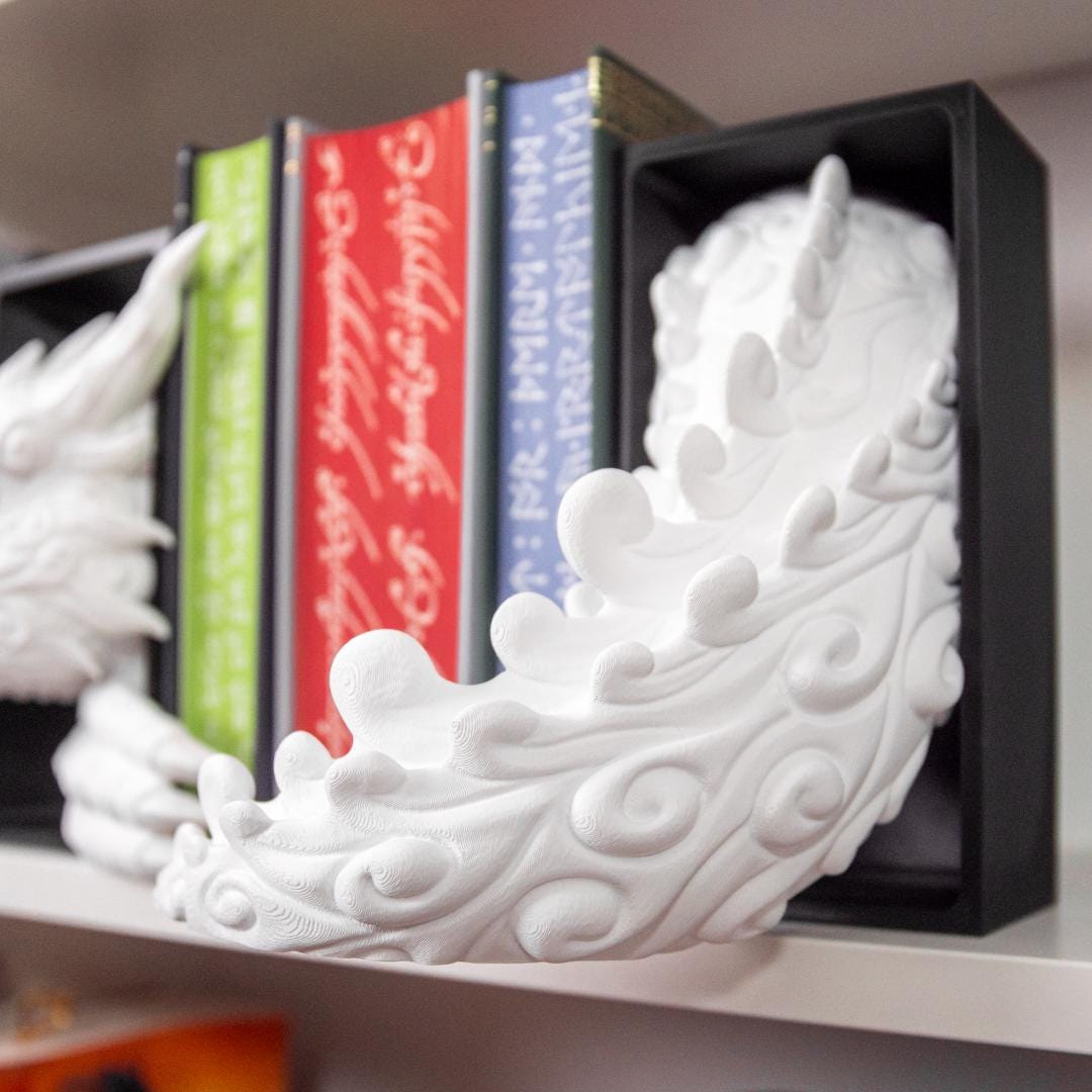 Cloud Dragon Book Nook, 3D Printed Fantasy Shelf Insert, Mythical Bookshelf Decor