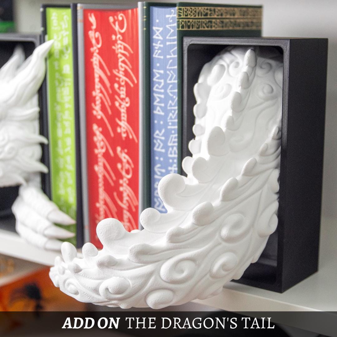 Cloud Dragon Book Nook, 3D Printed Fantasy Shelf Insert, Mythical Bookshelf Decor